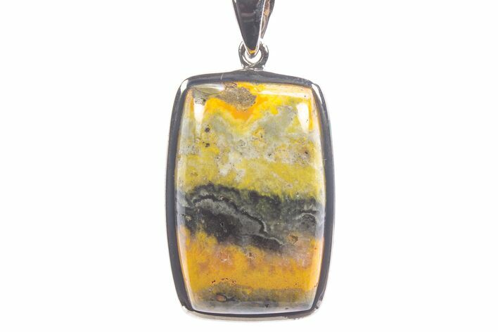 Bumblebee Jasper Pendant (Necklace) - Sterling Silver #241235